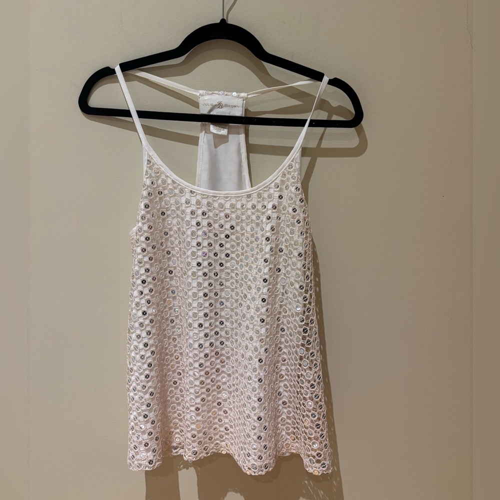 JB by Julie Brown White Sequin Camisole